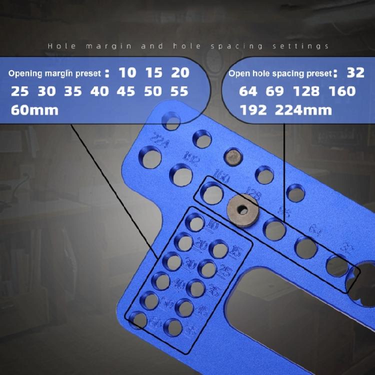 Cabinet Hardware Jig Tool Adjustable Punch Locator Drill Template Guide Wood Drilling Dowelling Guide for Installation