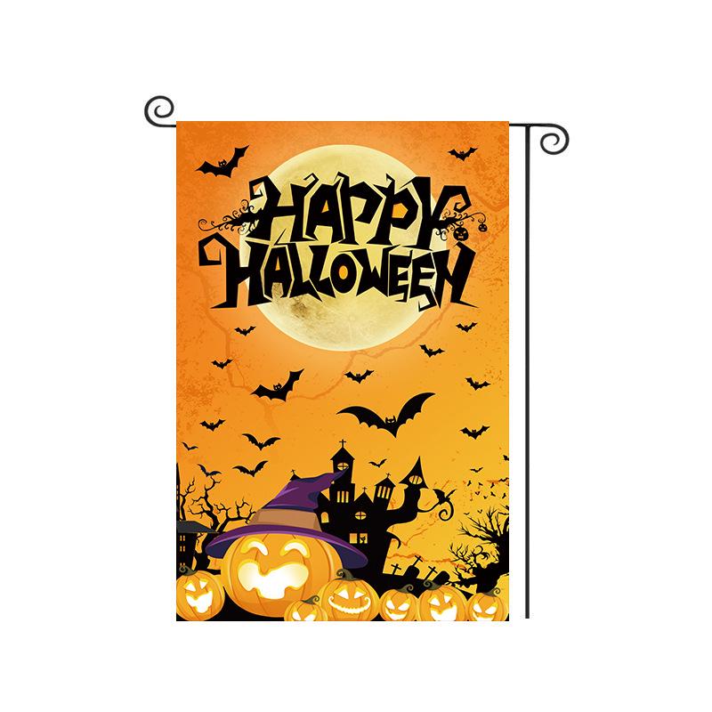 Cross-Border Happy Halloween Ghost Garden Flag with Pumpkin and Cartoon Design
