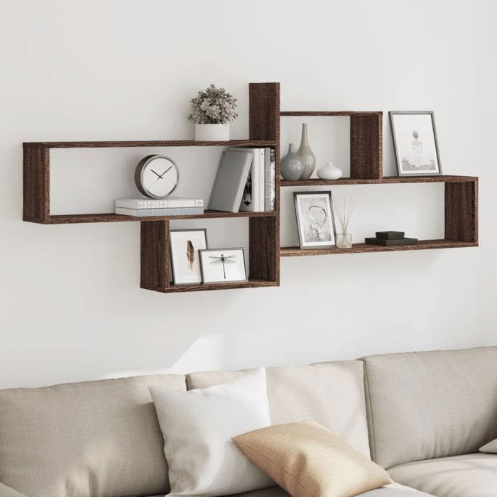 VidaXL Wall Shelf Brown Oak 167.5x18x68 Cm Engineered Wood 853323