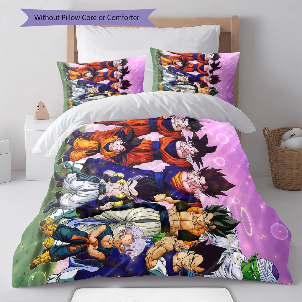 Biancheria da letto con motivo DRAGON BALL, Set piumone Copripiumone Federa Regalo di Compleanno per la Casa (1 * copripiumino + 2 * federa, senza nucleo)