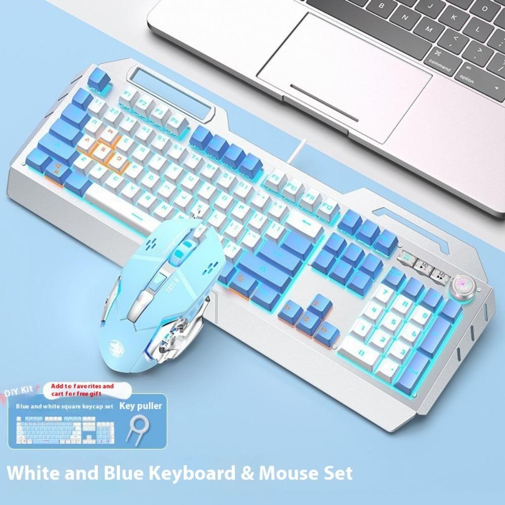 Mechanical Keyboard, Wired Mouse Set, Game Computer, E-sports, Green Axis, Wireless Keyboard and Mouse Special