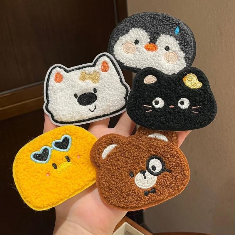 1/5Pcs Cute Animal Series Bangs Magic Paste Posts Hair Sticker Clip Women Magic Patch Hair Accessories Styling Tool