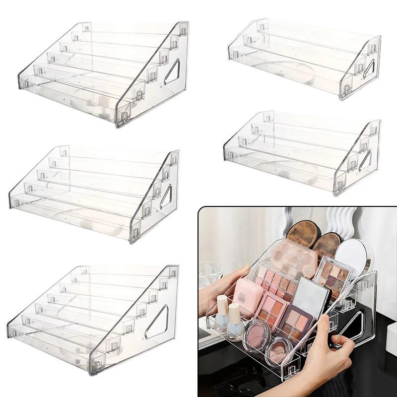 3-7 Tiers Clear Display Stand Nail Polish Cosmetic Showcase Eyeshadow Makeup Holder Lipstick Perfume Shelf Display Storage Rack