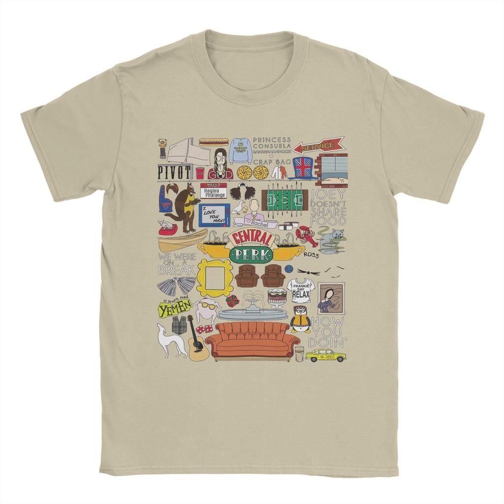 Hipster Funny Friends TV Show T-Shirt for Men Round Collar Cotton T Shirts  Short Sleeve Tees Birthday Gift Clothing