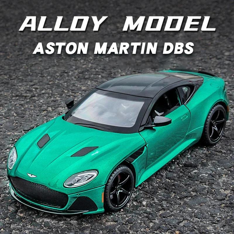 1/22 Aston Martin DBS Luxury Sports Car Alloy Metal Diecast Car Model Car Central Control Screen Trendy Decorative Gift for Boys