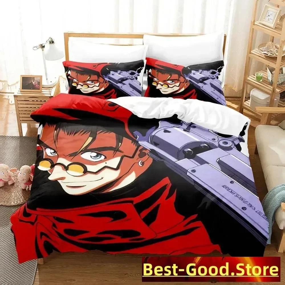 TRIGUN STAMPEDE Bedding Set Single Twin Full Queen King Size Bed Set Aldult Kid Bedroom Duvetcover Sets Anime parure de lit Bed