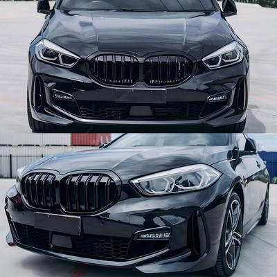 Dubbele Lats Voorbumper Nierrooster Roosters Voor BMW 1 Serie F40 118i 120i 128ti 118d 120d M135i xDrive 2019-2024 Zwart Tuning