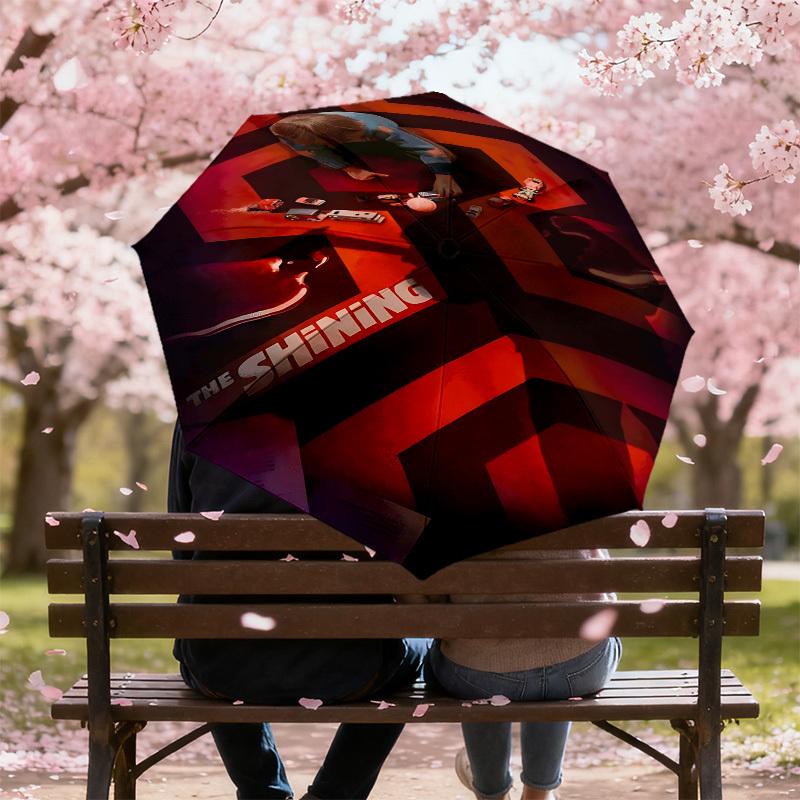1pc The Shining Automatic Open/Close Umbrella Compact Folding Umbrella with 8-Rib Shaft lightweight esign, for Women/Men1135A