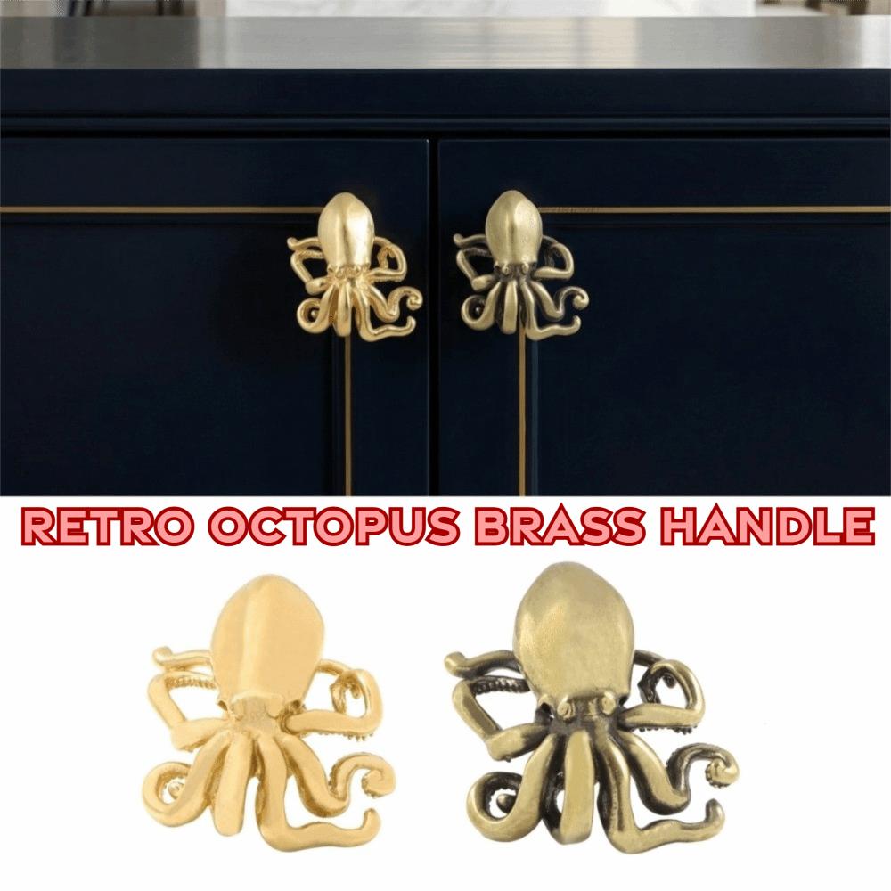 Vintage Cabinet Door Knobs Retro Wardrobe Drawer Pulls Elegant Octopus Brass Handle  Cupboard