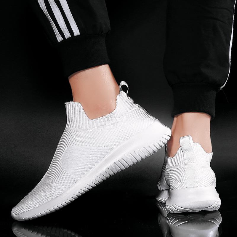 Pantofi bărbați comerț exterior 2025 primăvară și vară pantofi fly-woven cu o pedală pantofi de modă sport și casual pentru bărbați pantofi șosete elastice pentru bărbați