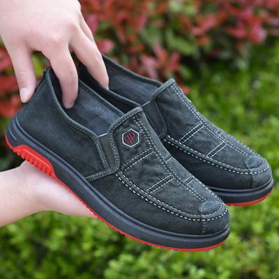 Old Beijing Cloth Shoes Men's 2025 Breathable Soft Soled Work Shoes Cowherd Kick Off Canvas Shoes Casual Single Shoes