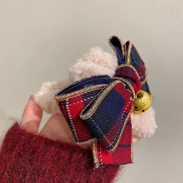Christmas Creative Gifts Bell Bow Plush Grip Clip Autumn and Winter Large Shark Fashion Headwear Accessories Women Fashion Gifts