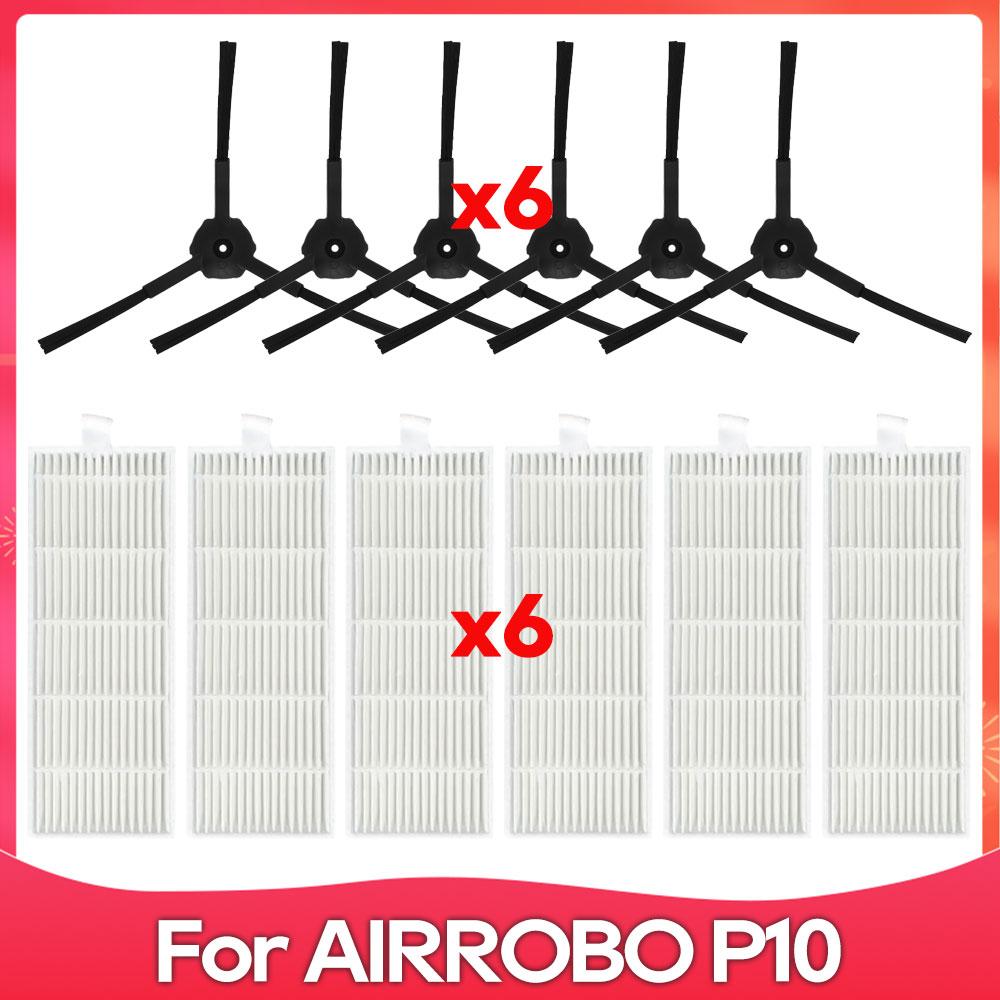 Fit For AIRROBO P10 Robot Vacuum Cleaner Spare Part Accessory Kit Main Side Brush Hepa Filter Brush Cover