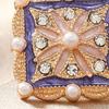 Women Brooch Imitation Pearls Enamel Glaze Flower Shape Shawl Pin Lapel Neckline Clip Anti-Exposure Buckle