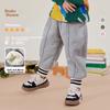 Dudujia Children's Fleece-Lined Pants, Autumn And Winter Boys' Tapered Trousers, Warm Kids' Long Pants, Loose-Fitting Girls' Autumn Wear, Gray