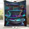 Alice im Wunderland Cartoon Cheshire Katze Flanelldecke, Ultraweiche Warme Plüschdecke für Zuhause Schlafzimmer Bett Sofa Abdeckung Kindergeschenk