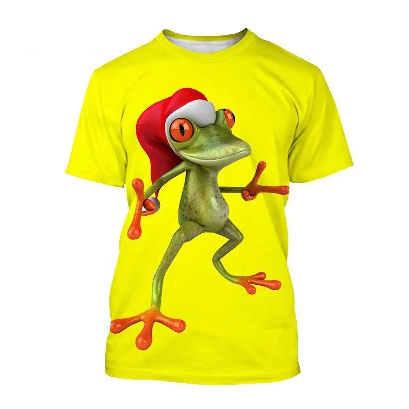 Nouveauté Animal grenouille hommes t-shirts drôles vêtements amples à manches courtes mode surdimensionné imprimé t-shirt à col rond