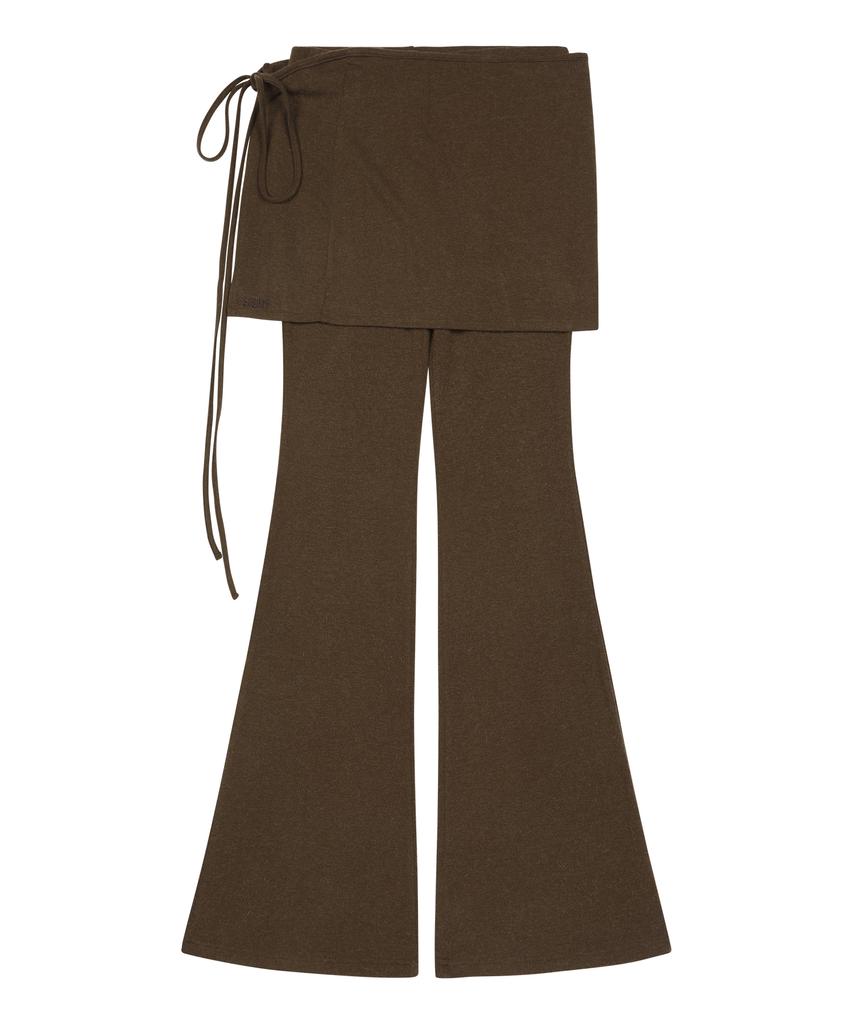 SUNDAY FRUIT MARKET W) Soft Flare Pant Set Brown
