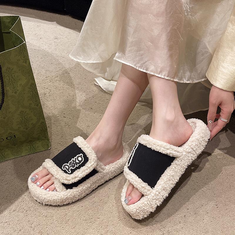 Xiaoxiangfeng Mao Mao Slippers 2025 New Autumn and Winter Indoor Home Cotton Mop Outdoor Wear Non-slip Premium Cotton Slippers Women