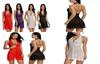 Alluring Women Sexy Lingerie Dress Baby Doll Halter Lace Patchwork Sleepwear Nightwear
