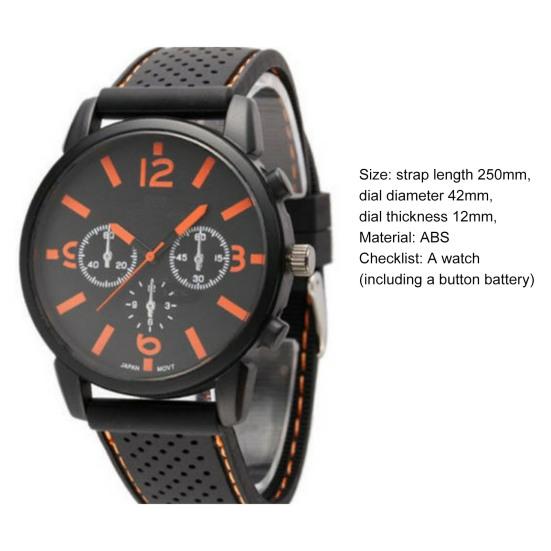Quartz Watch Portable Adjustable Male Breathable Hollow Holes Sports Watch for Outdoor