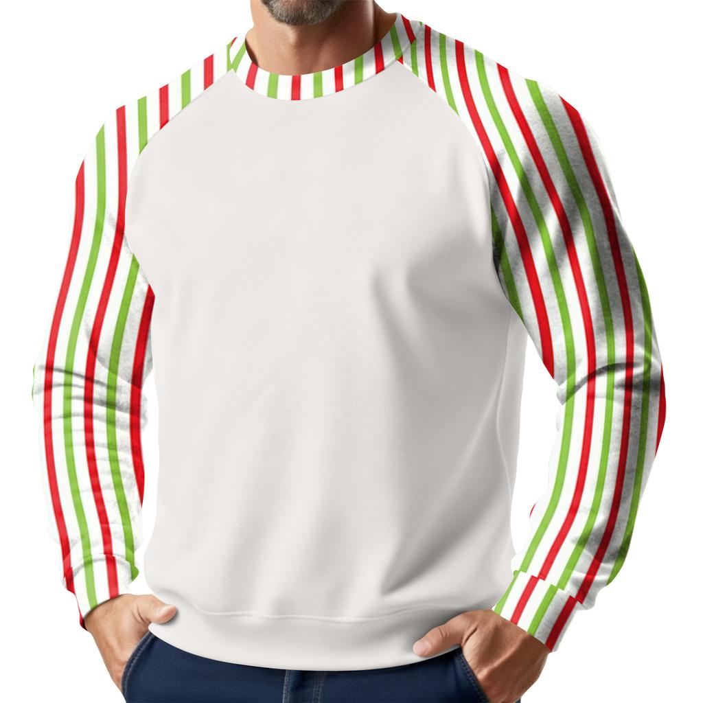 Men's Christmas Raglan Crewneck Fleece Sweatshirt