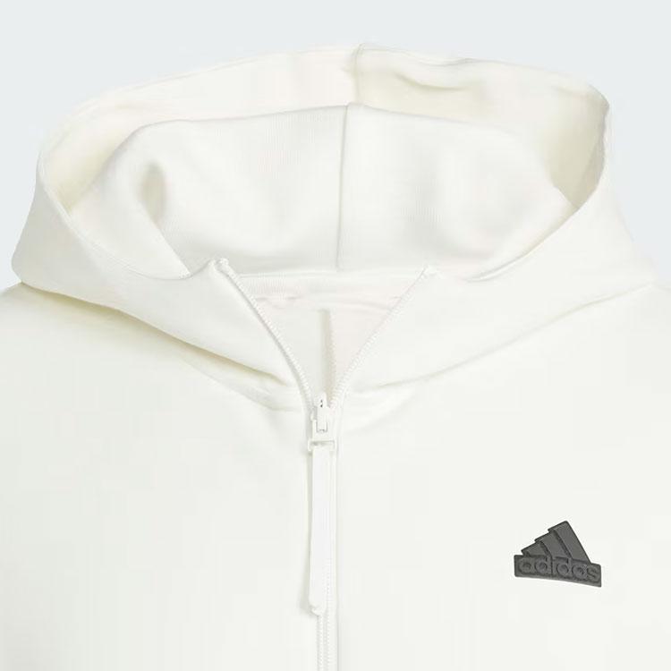 adidas Men's Z.N.E. Premium Full-Zip Hooded Jacket Off-White IR5208