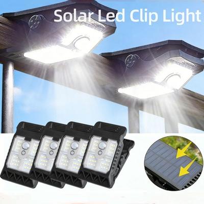 1/2 ks solární klipová lampa - nástěnné světlo se senzorem pohybu pro zahradu, dvorek, plot, nouzové noční světlo, bezpečnostní osvětlení