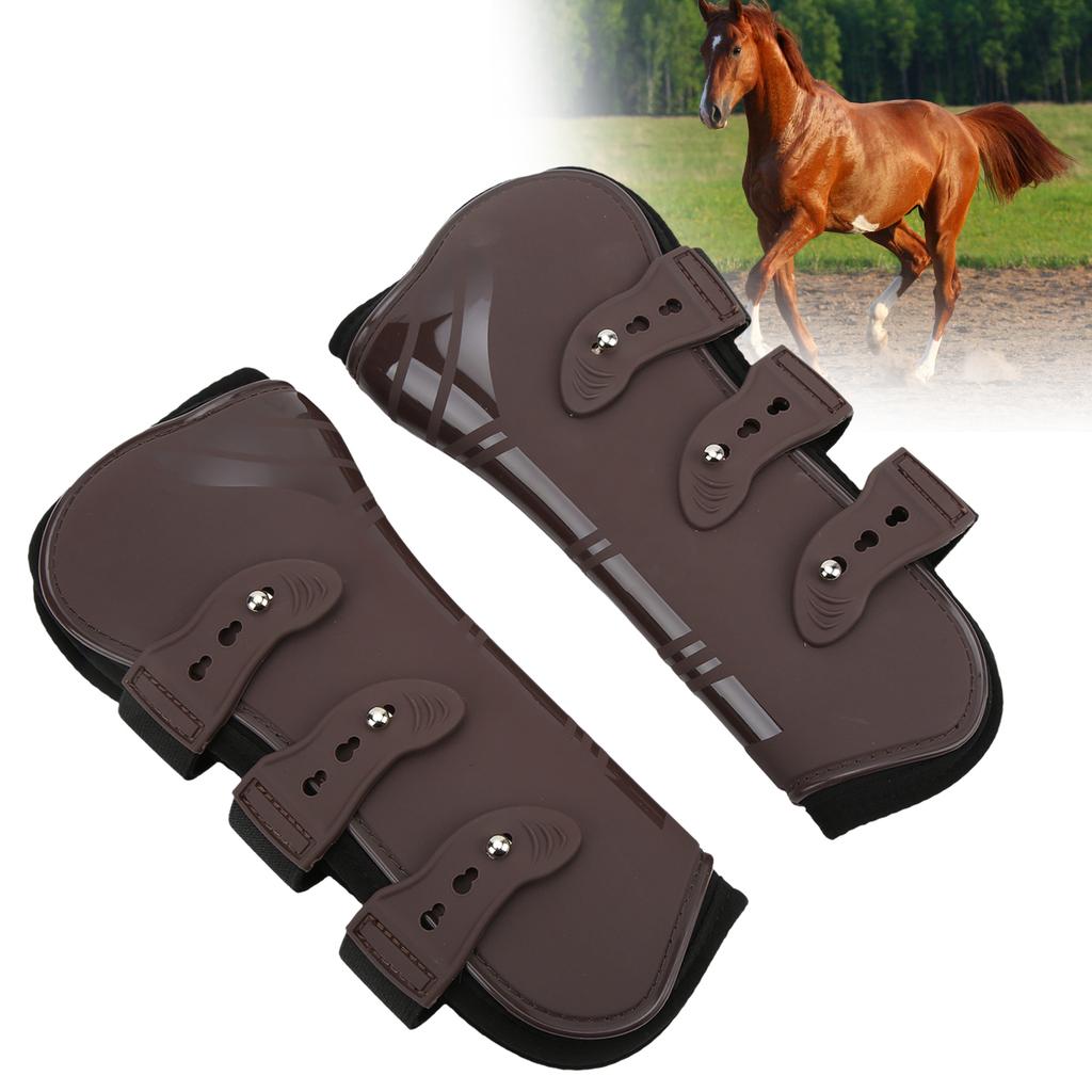 2 pièces Protections de Jambes Avant de Cheval PU Néoprène Jambières de Cheval pour Équitation Saut