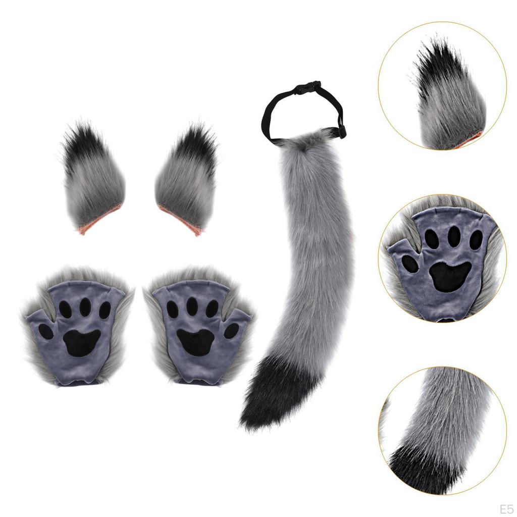 Zestaw kostiumów zwierzęcych z sztucznymi uszami i ogonem na imprezy tematyczne