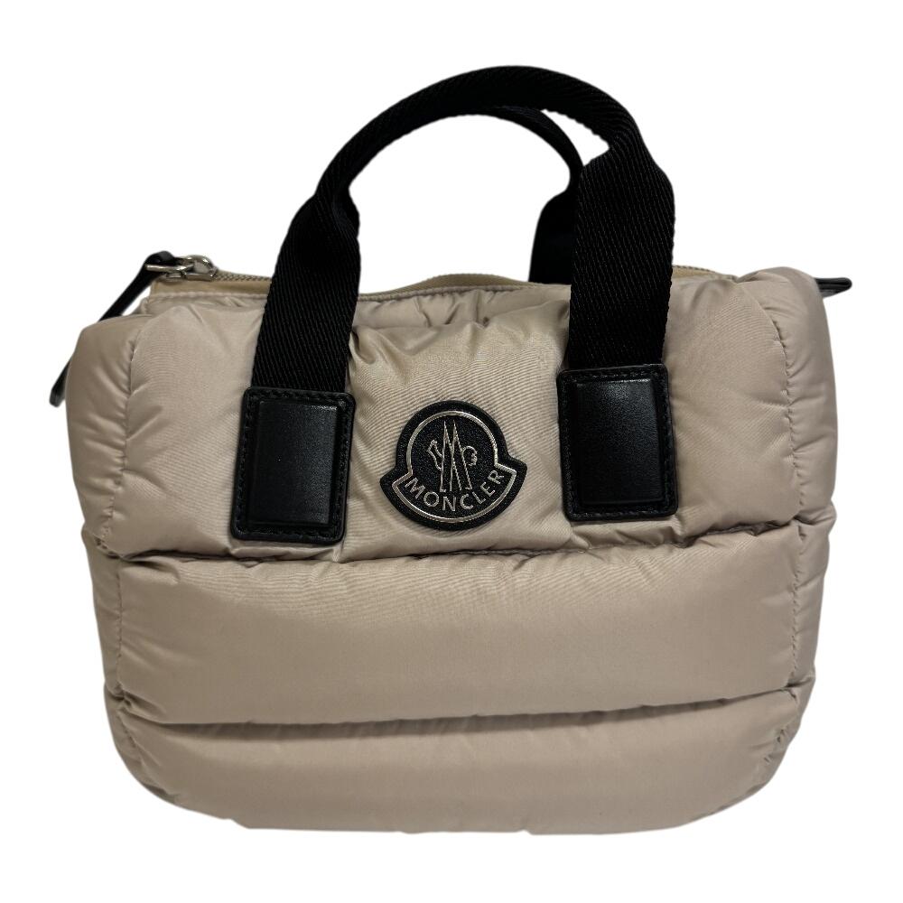 

MONCLER 2 WAY type Nylon Mini Character Dock Handbag beige Nylon Women Used