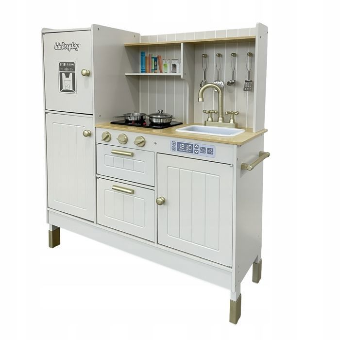 Cuisine en bois pour enfants Kinderplay Green Series, lumière et son, accessoires - grande (GS0060-2)