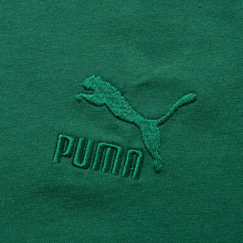 Puma American Retro Letter Print Training Fitness Short Sleeve Drop Shoulder T-Shirt Men Tops Green 626870-37