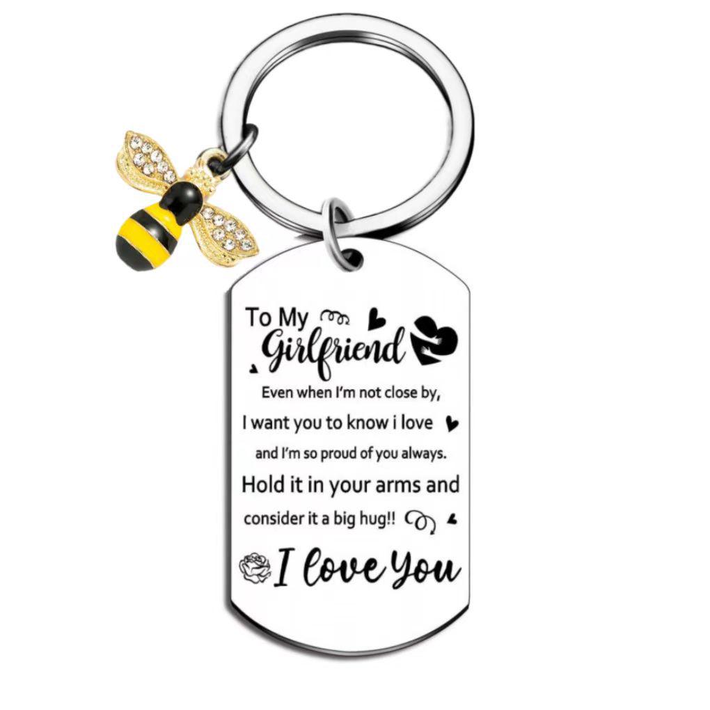 Sunflower Stainless Steel Best Friend Keychain Gift Pendant