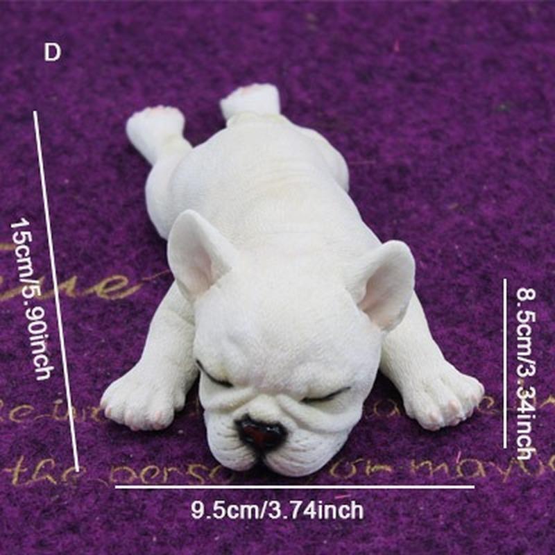 Cartoon Sleeping French Bulldog Car Decoration Cute Simulation Dog Car Decoration Gift Children's Toy Home Decoration