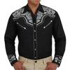 Men's Western Shirt Long Sleeve Embroidered Vintage Party Top with Decorative Pattern Fit Costume