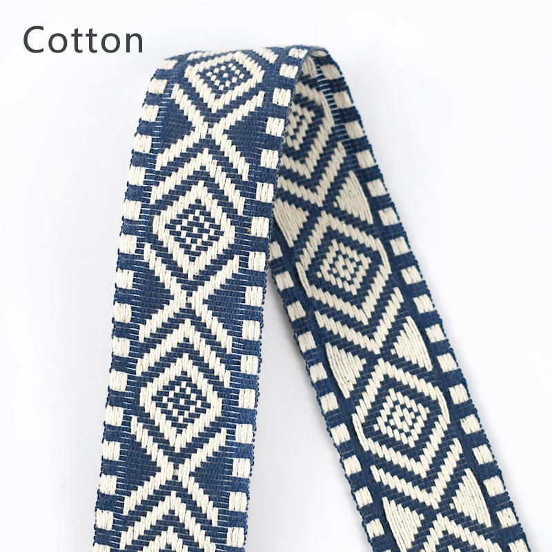 Meetee 2-10M 38mm Jacquard Polyester Cotton Ribbon Band Canvas Bag Strap Belt Decorative Bias Webbing Tape Sewing Accessories