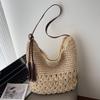 Tassel Straw Woven Bag 2025 New Large-capacity Hollow Woven Women's Bag Seaside Beach Bag Fashion Shoulder Armpit Bag