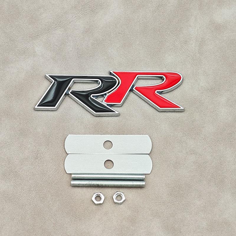 3D Metal RR Logo Car Rear Trunk Sticker Front Grille Badge Emblem Decal For Honda Accessories