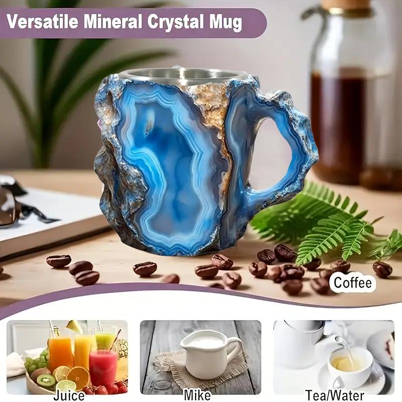 1/2PCS Crystal Mineral Coffee Mug Luxury Colored Crystal Semi-Transparent Coffee Cup for Home Office and Christmas Gift