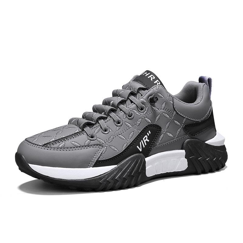 Men's Retro Slip-On Thick Sole Leather Sneakers, Height Increasing Casual Autumn/Winter Shoes