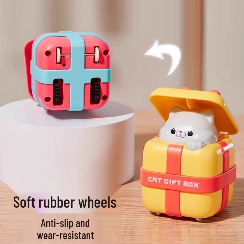 Kids' Cartoon Cat Pullback Inertia Car Toy - Fun Birthday Gift