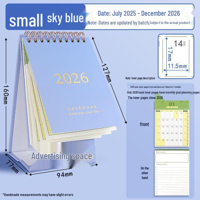 2025-2026 Desk Calendar: Monthly Planner & Memo Organizer