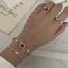 Boho Vintage Colorful Enamel Flower Bracelet For Women Gold Plated Crystal Zircon Hollow Floral Bangle Party Wedding  Jewelry