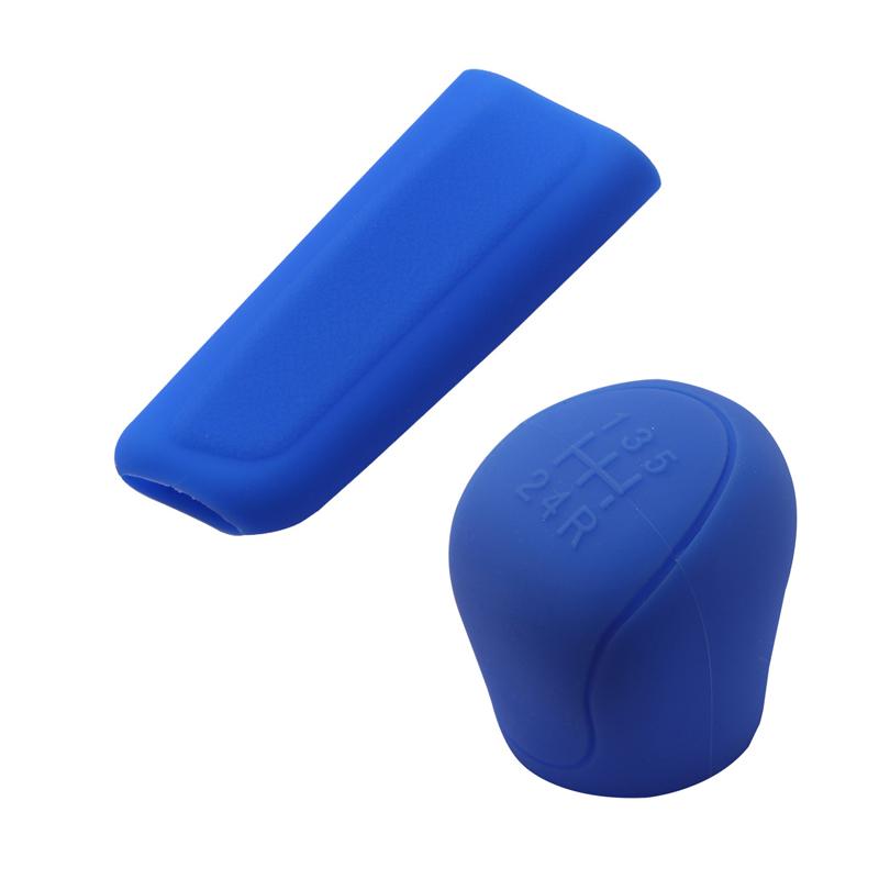 2Pcs Car Silicone Gel Gear Knob Cover Head  Car Gear Cover Non-slip Handbrake Shift Knob Silicone Protectors Hand Brake Covers