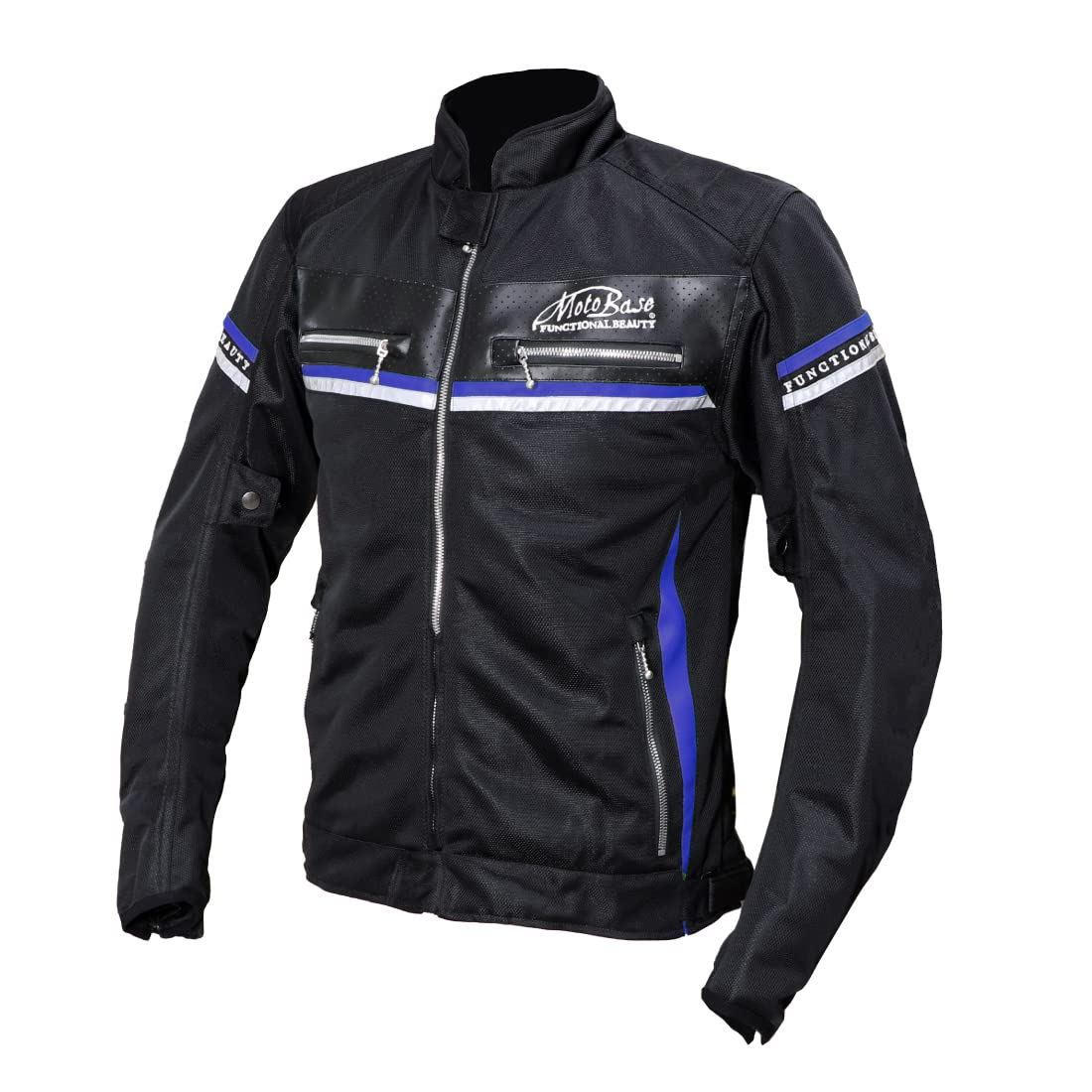 

MOTO BASE Spring/Summer Model Motorcycle Protective Jacket Cool Ride Mesh Jacket 2 MBMJ-07Black/BlueL