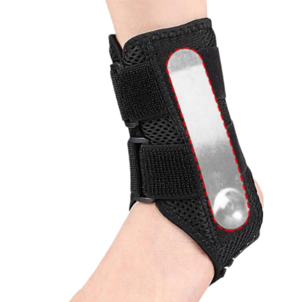 Elastic Spring Strip Aluminum Plate Type Ankle Support Sports Ankle Brace With Compression Straps Ankle Sleeve For Protection