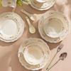 Wuhe Französische Weiße Pfingstrose Bone China Flacher Teller