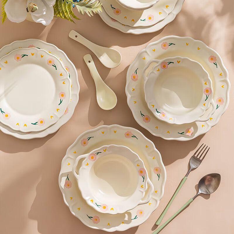 Wuhe Französische Weiße Pfingstrose Bone China Flacher Teller