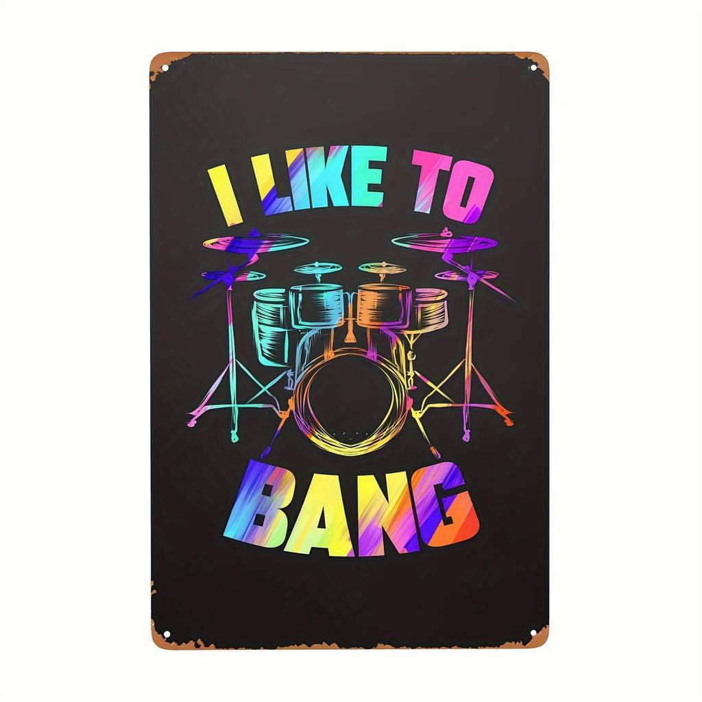 Vintage Schlagzeuger Anhänger Metall Blechposter Schlagzeug Metall Blechschild Poster Platte für Schlagzeuger Café Garage Fitnessstudio oder Boxclub Dekor